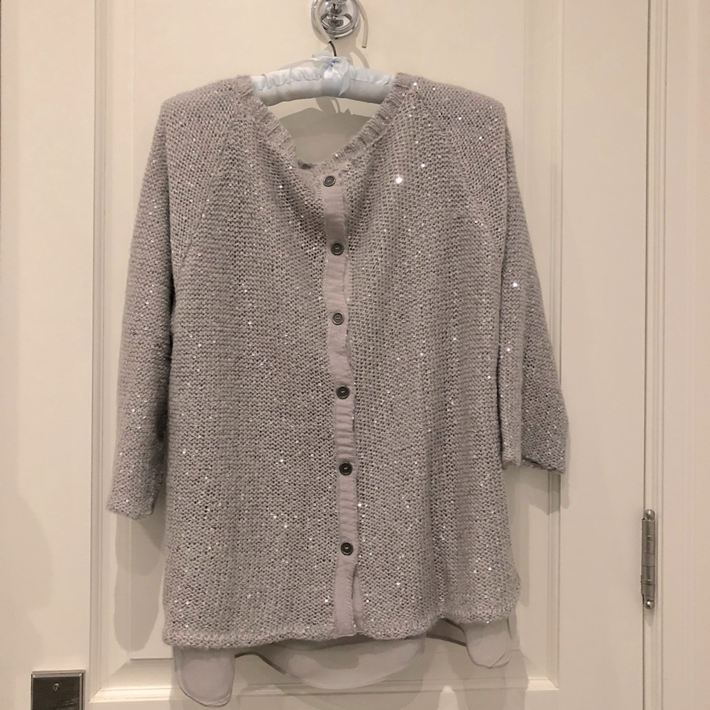 Sequin Layered Pullover Sweater - Like New